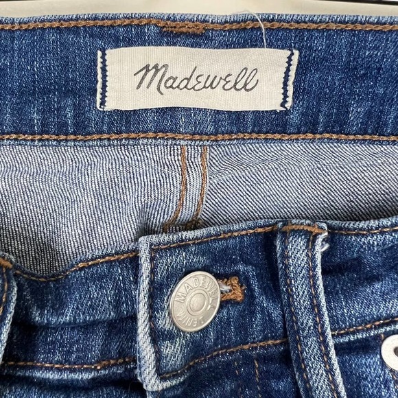 Madewell 9" High Riser Skinny Skinny Crop Jeans Sz 27 Distressed Raw Hem G1421 - Picture 9 of 11
